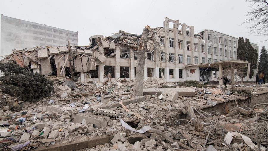 Betonrecyclage Oekraïns oorlogspuin