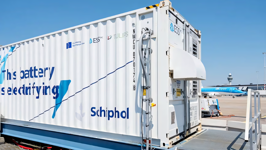 Schiphol test iron flow batterij voor stroomvoorziening